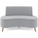 Ver imagem 3 de Sofá Chaise Living 2 Lugares 135cm para Sala Cayman K01 Veludo Cinza - Lyam Decor