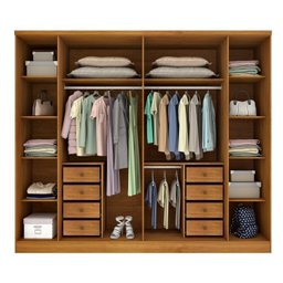 Quarto Casal Completo Guarda Roupa 6 Portas com Cômoda Cama e Cabeceira  - 4