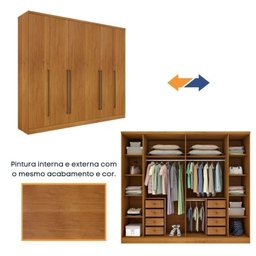 Quarto Casal Completo Guarda Roupa 6 Portas com Cômoda Cama e Cabeceira  - 14