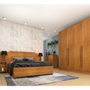 Ver imagem 1 de Quarto Casal Completo Guarda Roupa 6 Portas com Cômoda Cama e Cabeceira