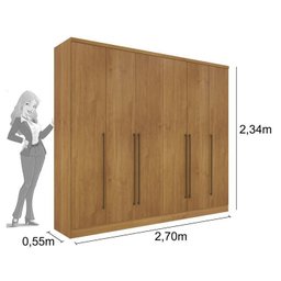 Quarto Casal Completo Guarda Roupa 6 Portas com Cômoda Cama e Cabeceira  - 7