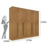 Quarto Casal Completo Guarda Roupa 6 Portas com Cômoda Cama e Cabeceira  - 7