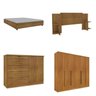 Quarto Casal Completo Guarda Roupa 6 Portas com Cômoda Cama e Cabeceira  - 2