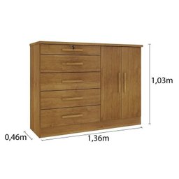 Quarto Casal Completo Guarda Roupa 6 Portas com Cômoda Cama e Cabeceira  - 17