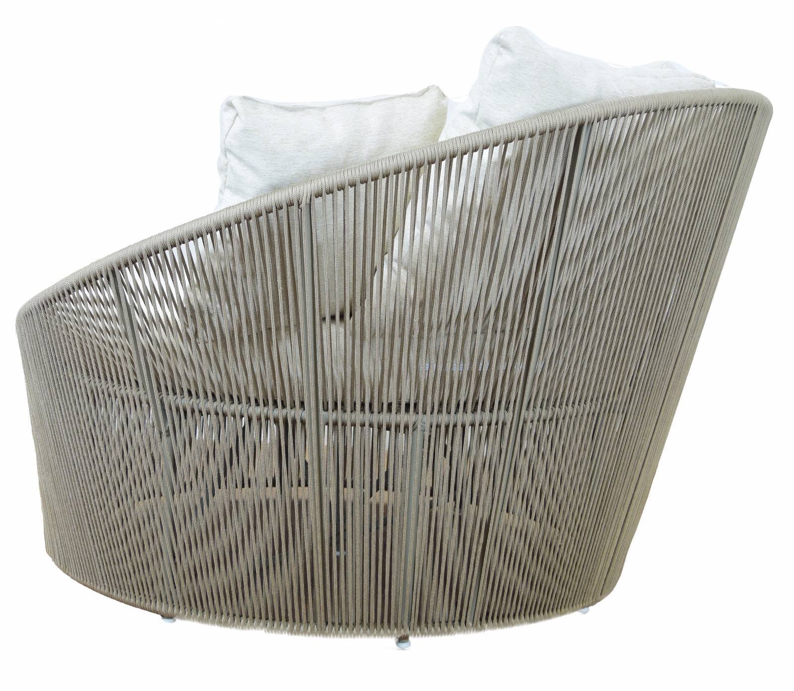 Chaise redondo, poltrona grande redonda confortável em corda náutica e alumínio - varandas e jardins - 3