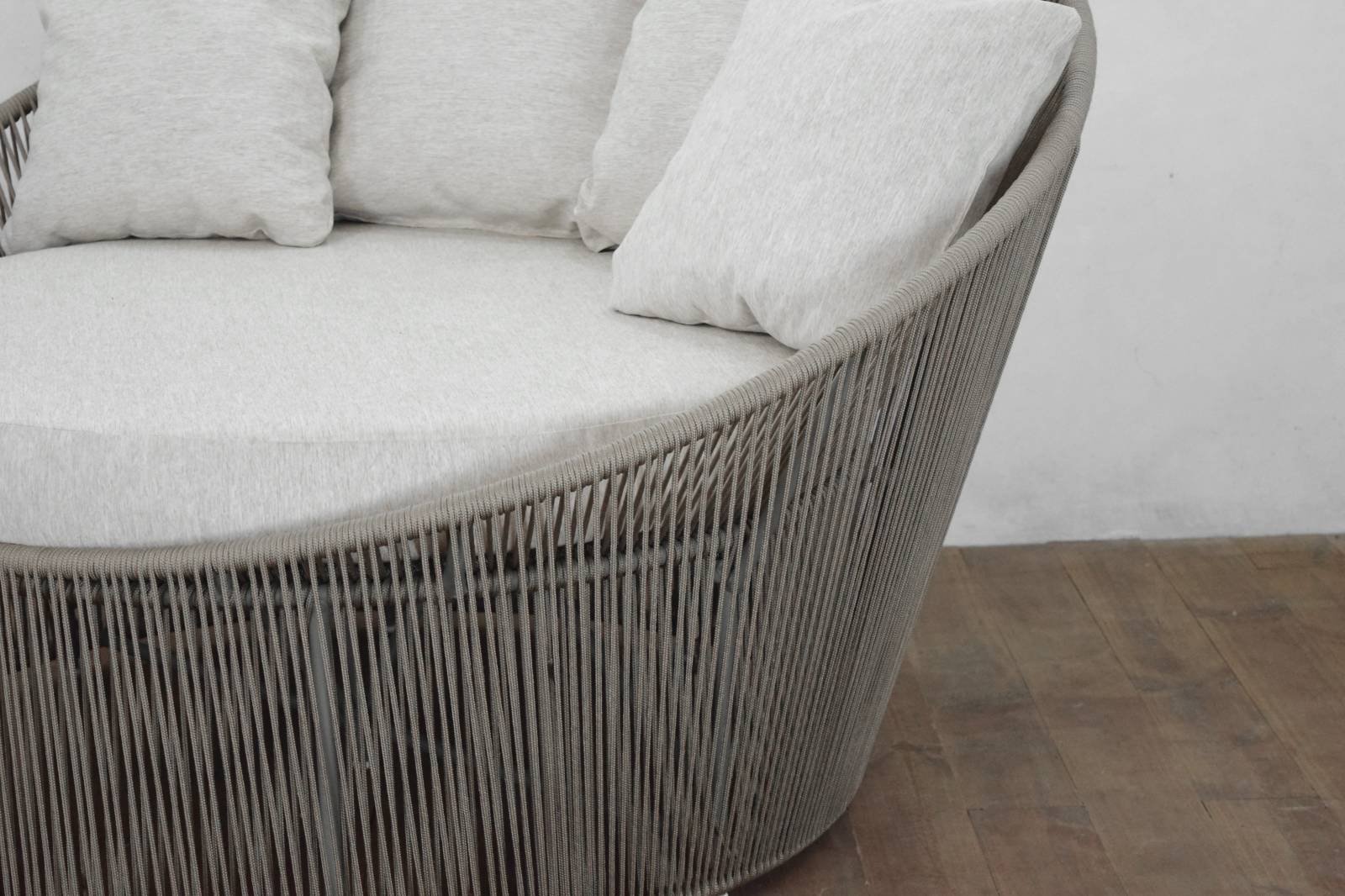 Chaise redondo, poltrona grande redonda confortável em corda náutica e alumínio - varandas e jardins - 4