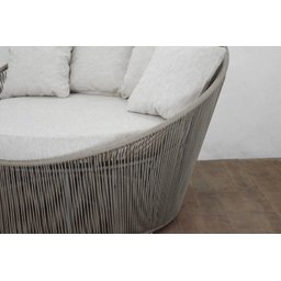 Chaise redondo, poltrona grande redonda confortável em corda náutica e alumínio - varandas e jardins - 4