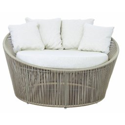 Chaise redondo, poltrona grande redonda confortável em corda náutica e alumínio - varandas e jardins - 2