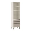Ver imagem 2 de Paneleiro 70 Cm 2 Portas 3 Gavetas com Vidro Canelado Linea Pátina Ff/mocca Laca