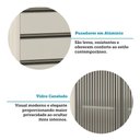 Ver imagem 4 de Paneleiro 70 Cm 2 Portas 3 Gavetas com Vidro Canelado Linea Pátina Ff/mocca Laca