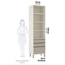 Ver imagem 3 de Paneleiro 70 Cm 2 Portas 3 Gavetas com Vidro Canelado Linea Pátina Ff/mocca Laca
