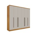Ver imagem 4 de Quarto Casal Completo Guarda Roupa 6 Portas com Cômoda Cama e Cabeceira Bege/Cinamomo/Off White