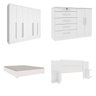 Quarto Casal Completo Guarda Roupa 6 Portas com Cômoda Cama e Cabeceira  - 2
