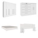 Ver imagem 2 de Quarto Casal Completo Guarda Roupa 6 Portas com Cômoda Cama e Cabeceira