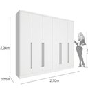 Ver mais imagens de Quarto Casal Completo Guarda Roupa 6 Portas com Cômoda Cama e Cabeceira