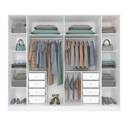 Quarto Casal Completo Guarda Roupa 6 Portas com Cômoda Cama e Cabeceira  - 4