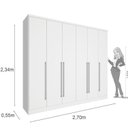 Ver mais imagens de Quarto Casal Completo Guarda Roupa 6 Portas com Cômoda Cama e Cabeceira 