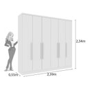 Ver imagem 7 de Quarto Casal Completo Guarda Roupa 6 Portas Veneza com Cama e Mesa de Cabeceira Neve