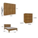 Ver imagem 3 de Quarto Casal Completo Guarda Roupa 6 Portas Veneza com Cama e Mesa de Cabeceira Neve Bege/Cinamomo