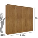 Ver mais imagens de Quarto Casal Completo Guarda Roupa 6 Portas Veneza com Cama e Mesa de Cabeceira Neve Bege/Cinamomo