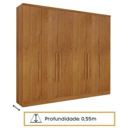Quarto Casal Completo Guarda Roupa 6 Portas Veneza com Cama e Mesa de Cabeceira Neve  - 9