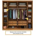 Ver imagem 6 de Quarto Casal Completo Guarda Roupa 6 Portas Veneza com Cama e Mesa de Cabeceira Neve Bege/Cinamomo