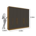 Ver imagem 7 de Quarto Casal Completo Guarda Roupa 6 Portas Veneza com Cama e Mesa de Cabeceira Neve