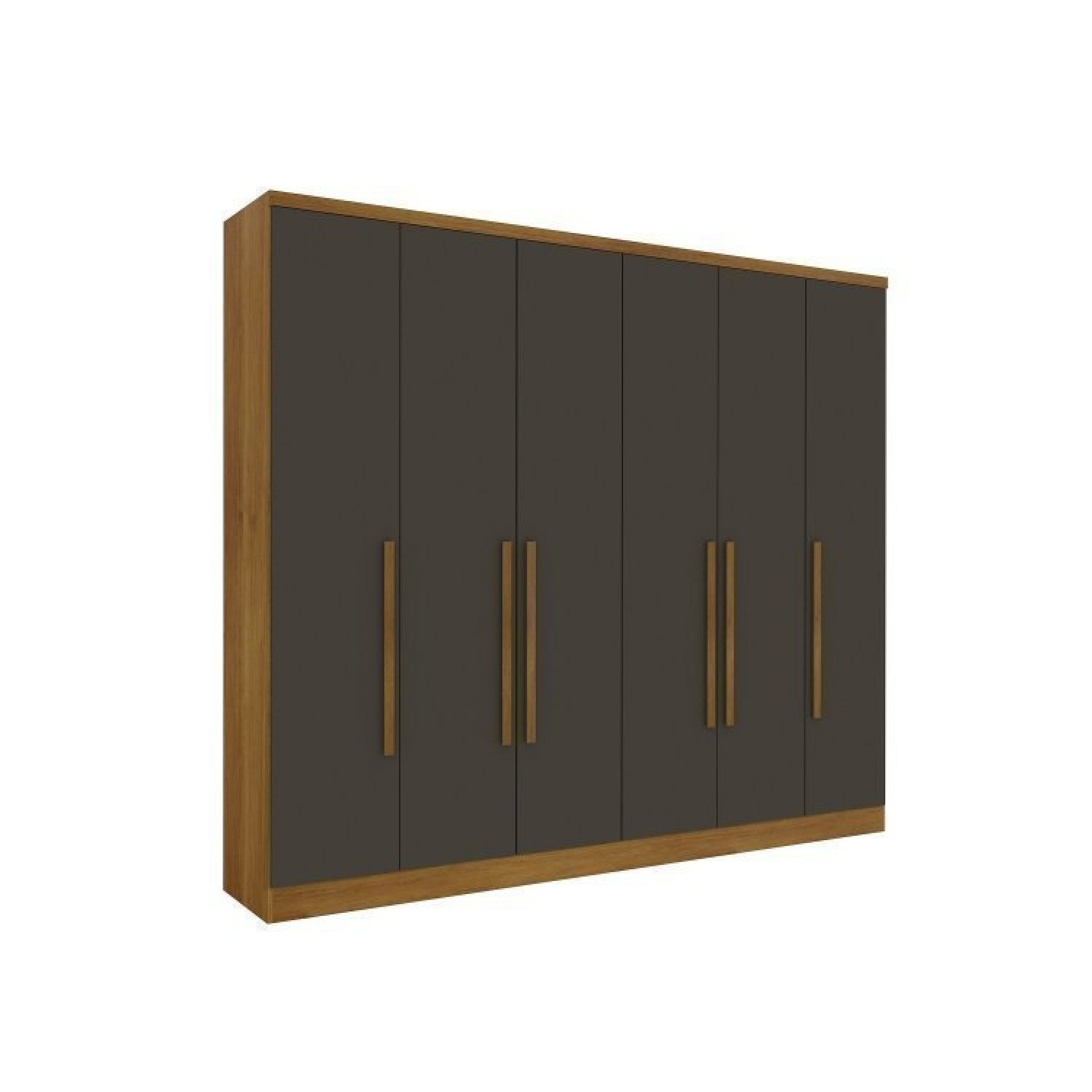 Quarto Casal Completo Guarda Roupa 6 Portas Veneza com Cama e Mesa de Cabeceira Neve  - 8