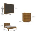 Ver imagem 3 de Quarto Casal Completo Guarda Roupa 6 Portas Veneza com Cama e Mesa de Cabeceira Neve