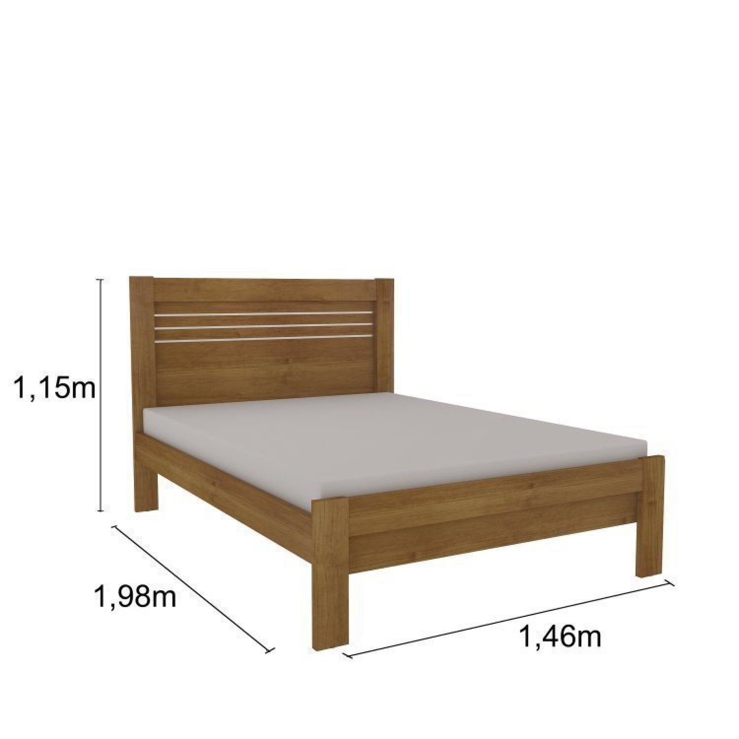 Quarto Casal Completo Guarda Roupa 6 Portas Veneza com Cama e Mesa de Cabeceira Neve  - 15