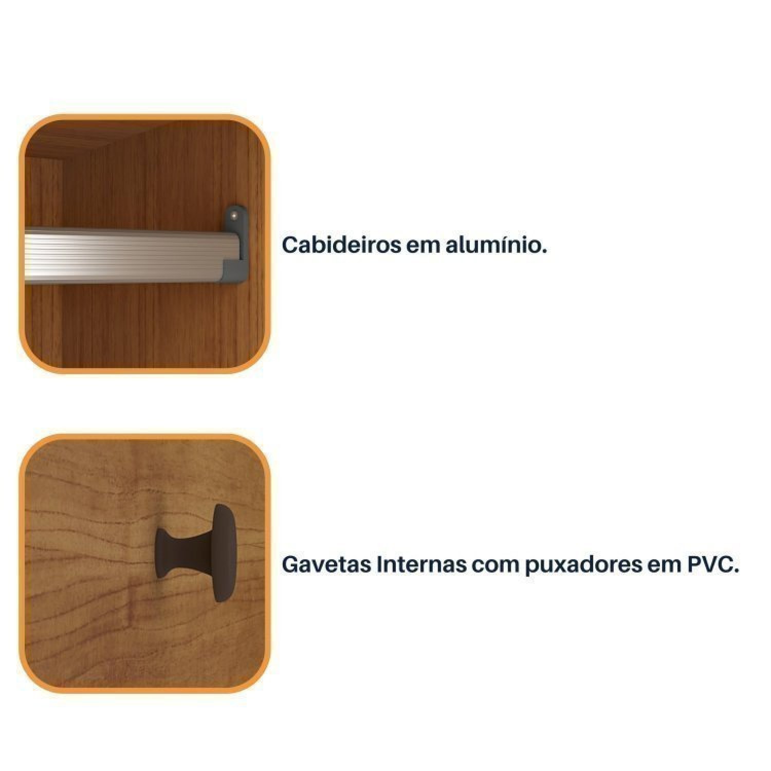 Quarto Casal Completo Guarda Roupa 6 Portas Veneza com Cama e Mesa de Cabeceira Neve  - 13