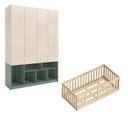Ver imagem 2 de Quarto Montessori Mini Cama Giulia e Guarda-Roupa Curió 4 Portas Casatema MadeiraOriginals Natural/V