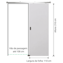 Ver imagem 2 de Porta Branca 110x210cm Sarrafeada + Kit Correr Cor Alumínio