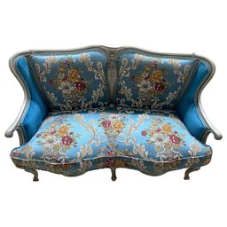 Namoradeira 2 Lugares Prateado e Azul para Sala Recepção e Varanda - 88x133x50cm - 3