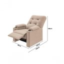 Ver imagem 5 de Poltrona Columbia Retrátil/reclinável Porta Copos Suede Capuccino - Xflex Sofás