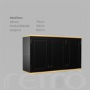 Ver imagem 2 de Cozinha Retrô 5 Peças 10 Portas 6 Gavetas em MDF Preto-Marfim com Módulos Cristaleira, Aéreo,