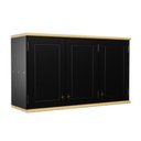 Ver imagem 3 de Cozinha Retrô 5 Peças 10 Portas 6 Gavetas em MDF Preto-Marfim com Módulos Cristaleira, Aéreo,