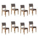 Ver imagem 1 de Kit 8 Cadeiras para Sala de Jantar com Pés em Madeira Maciça Carol