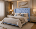 Ver imagem 1 de Cabeceira para Cama Box Casal Queen 1.60 Tecido Boucle:Azul
