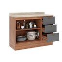 Ver imagem 2 de Balcão de Cozinha Bella 2608 2 Portas e 3 Gavetas S/tampo 120cm Branco - Carraro