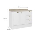 Ver imagem 3 de Balcão de Cozinha Bella 2608 2 Portas e 3 Gavetas S/tampo 120cm Branco - Carraro