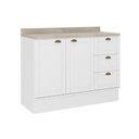 Ver imagem 1 de Balcão de Cozinha Bella 2608 2 Portas e 3 Gavetas S/tampo 120cm Branco - Carraro
