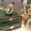 Ver imagem 2 de Porta Joias em Vidro Verde com Detalhes Dourado 24cm Ai0039 Btc