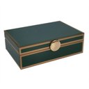 Ver imagem 1 de Porta Joias em Vidro Verde com Detalhes Dourado 24cm Ai0039 Btc