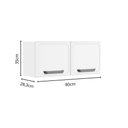 Ver imagem 2 de Armário de Cozinha Modulado Bella C/ 2 Portas 80cm Branco - Bertolini