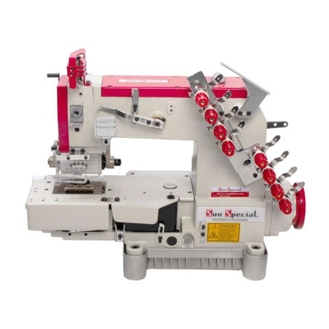 Máquina Costura Industrial 04 Agulhas Elastiqueira Cilíndrica sstc118-0485dp-h-su - Sun Special