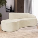Ver imagem 2 de Sofá 3 Lugares Curvo Sala de Estar Living Firenze Direito D02 Linho Bege 180 cm D-463 - Lyam