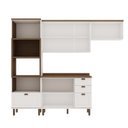 Ver imagem 4 de Cozinha Completa Modulada Americana 4 Peças com 4 Gavetas Portas Provençais Branco/Fosco/Ébano