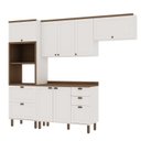 Ver imagem 2 de Cozinha Completa Modulada Americana 4 Peças com 4 Gavetas Portas Provençais Branco/Fosco/Ébano