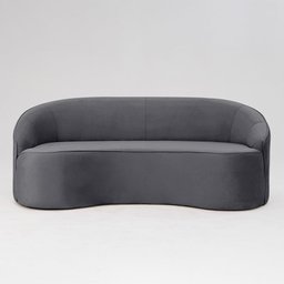 Sofá Curvo Montserrat 180cm 3 Lugares Veludo Cinza Titânio - Nexta Casa - 6